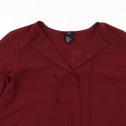 Womens UK Size 4 H&M Red Basic Blouse