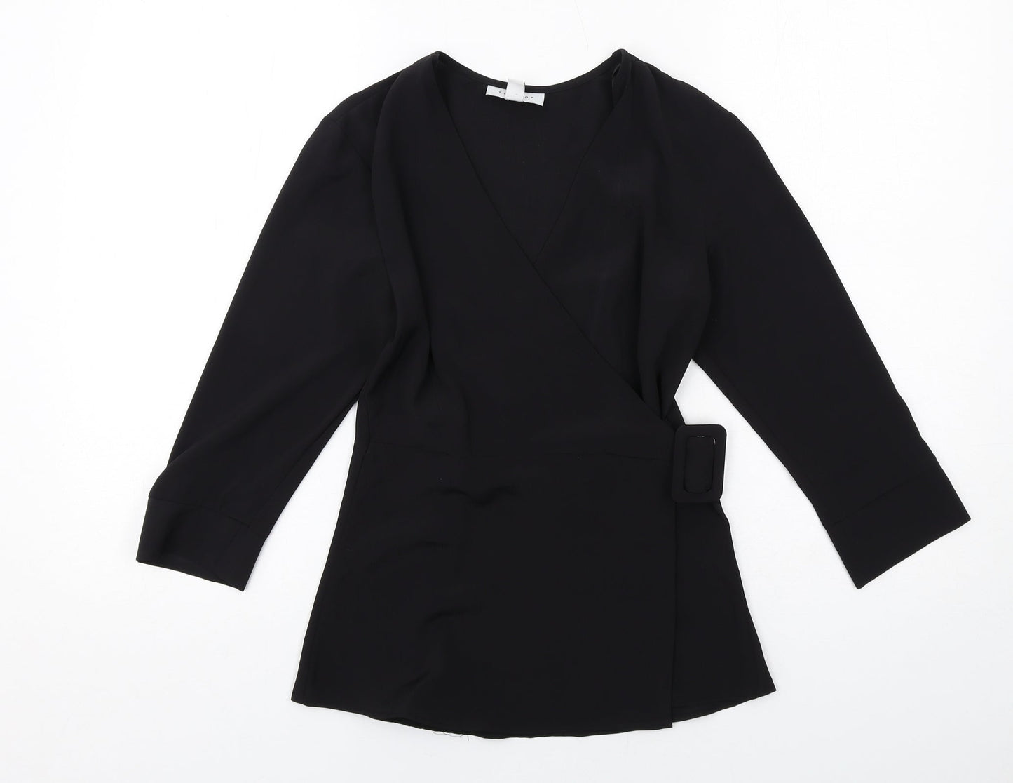Womens UK Size 6 Topshop Black Basic Blouse