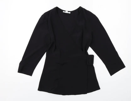 Womens UK Size 6 Topshop Black Basic Blouse