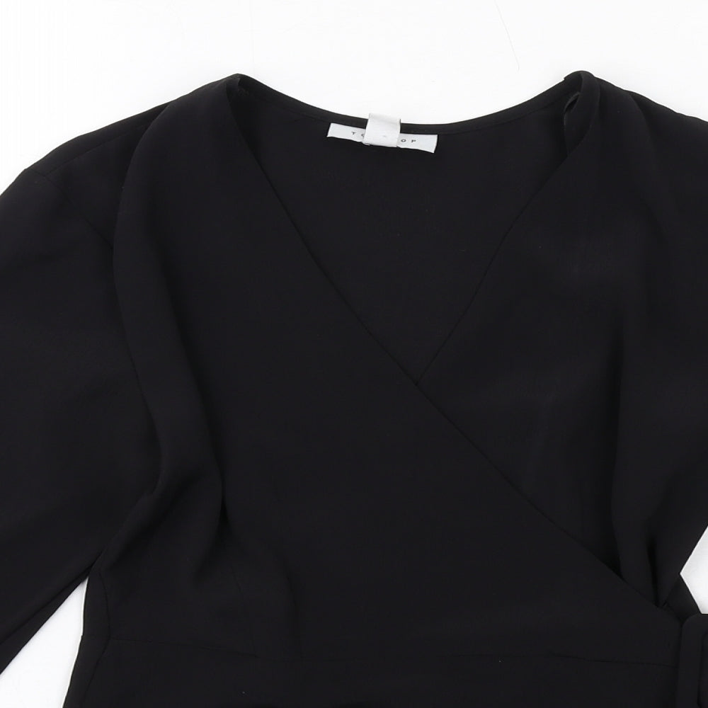 Womens UK Size 6 Topshop Black Basic Blouse