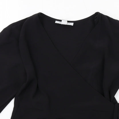Womens UK Size 6 Topshop Black Basic Blouse