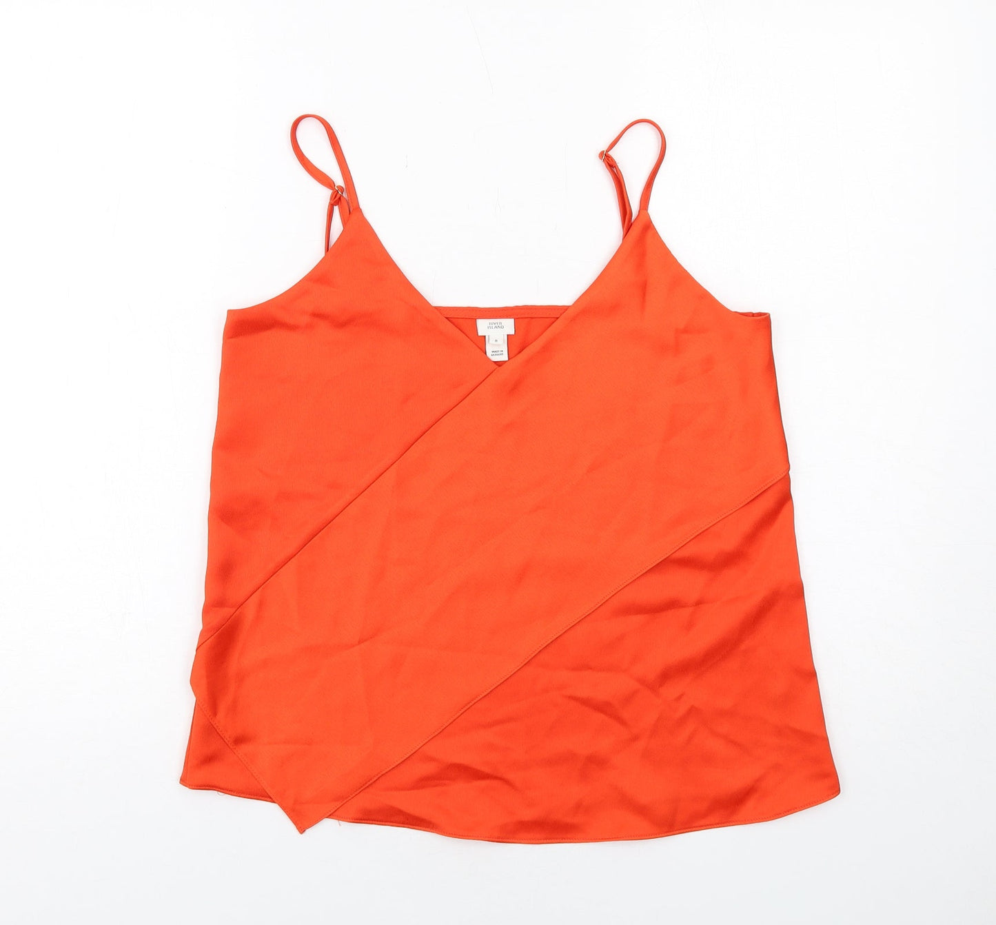 Womens UK Size 8 River Island Orange Basic Tank