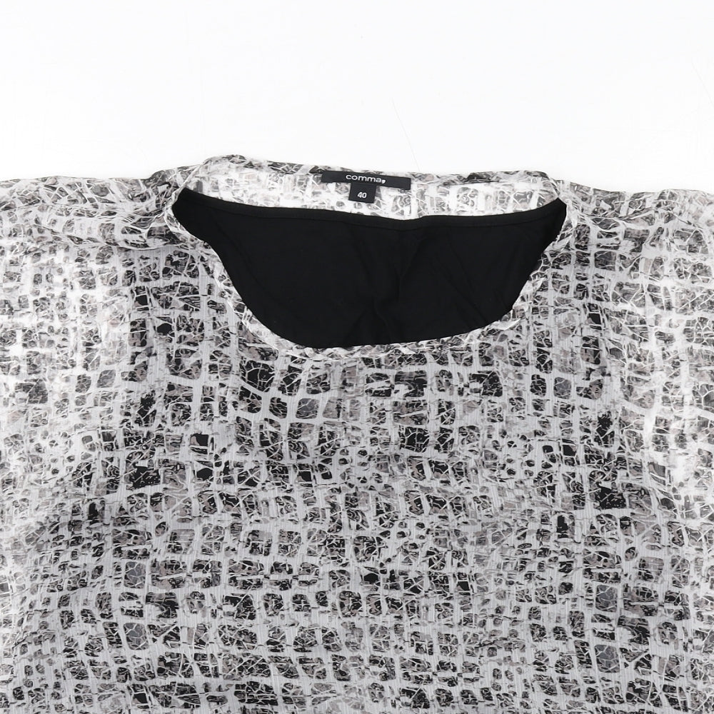 Womens UK Size 12 Comma Black Basic Blouse