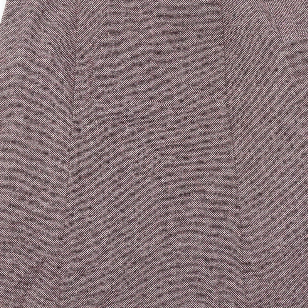 BHS Womens Pink Geometric Wool A-Line Skirt Size 12 Zip