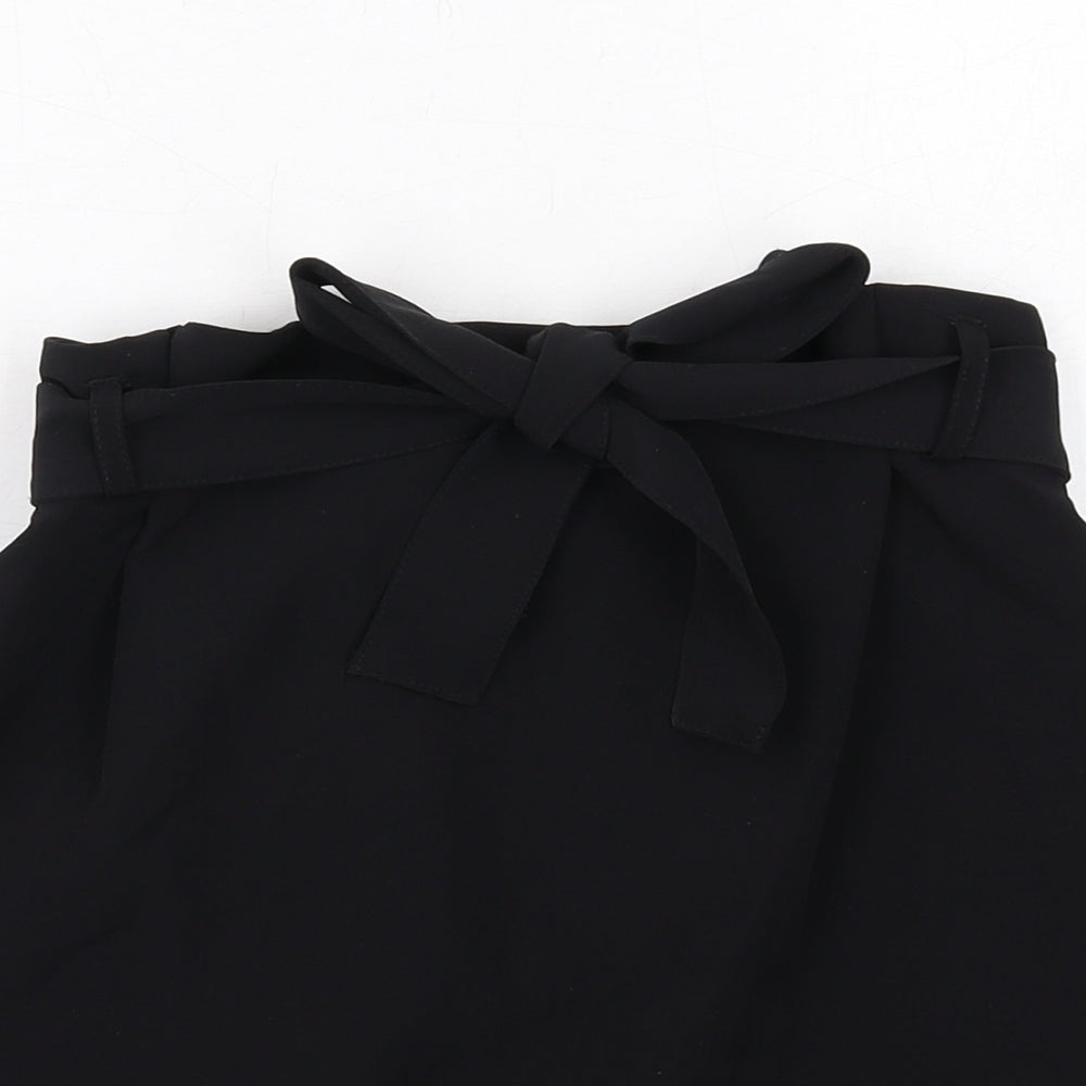 Pull&Bear Womens Black Polyester A-Line Skirt Size M
