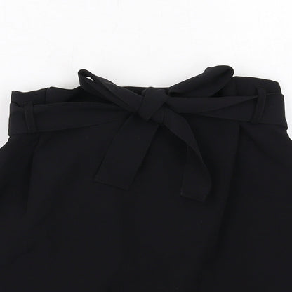 Pull&Bear Womens Black Polyester A-Line Skirt Size M