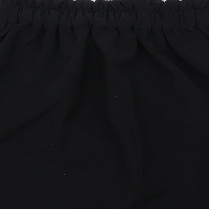 Pull&Bear Womens Black Polyester A-Line Skirt Size M