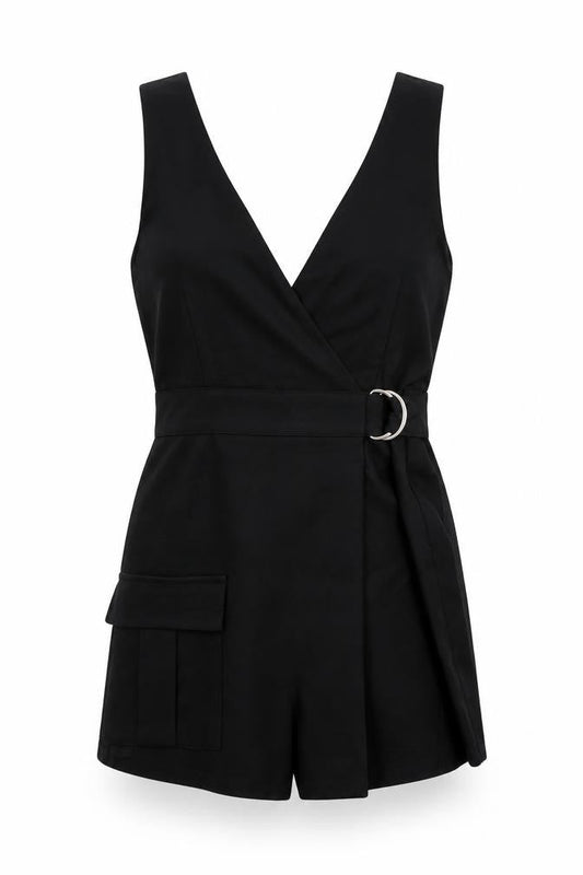 Womens UK Size S Pull&Bear One-Piece Black Playsuit