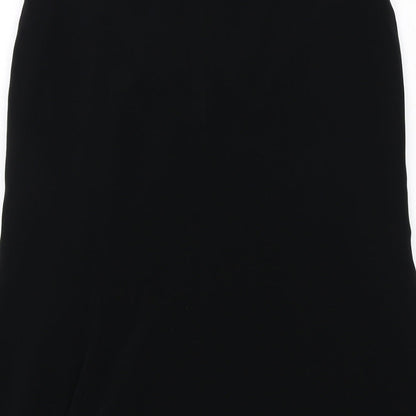 Amanda Womens Black Polyester A-Line Skirt Size 10 Zip