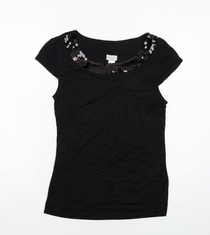 Womens UK Size S H&M Black Basic Blouse