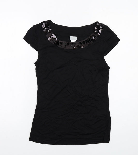 Womens UK Size S H&M Black Basic Blouse