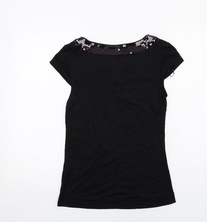 Womens UK Size S H&M Black Basic Blouse