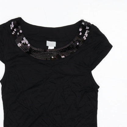 Womens UK Size S H&M Black Basic Blouse