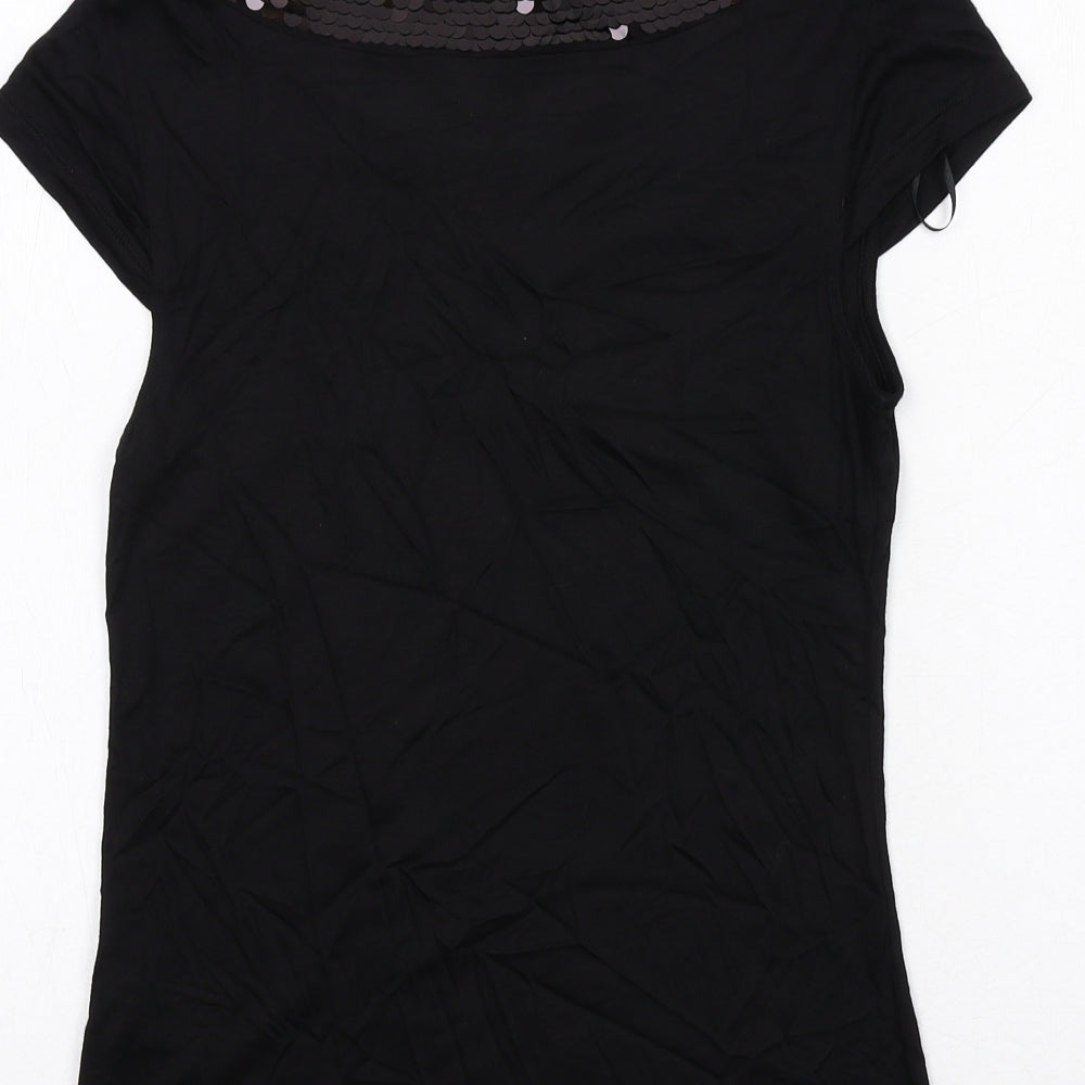 Womens UK Size S H&M Black Basic Blouse