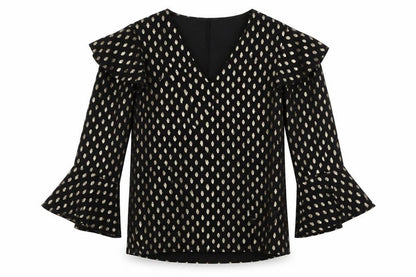 Womens UK Size 12 Warehouse Black Basic Blouse