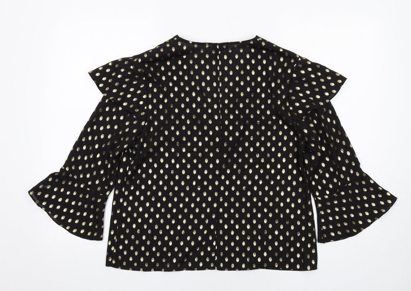 Womens UK Size 12 Warehouse Black Basic Blouse