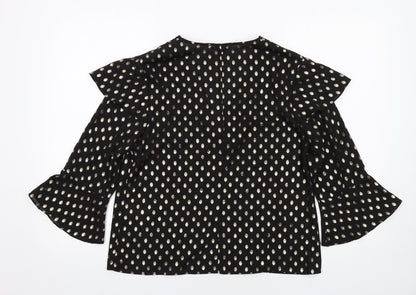 Womens UK Size 12 Warehouse Black Basic Blouse