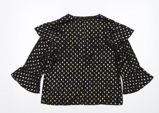 Womens UK Size 12 Warehouse Black Basic Blouse
