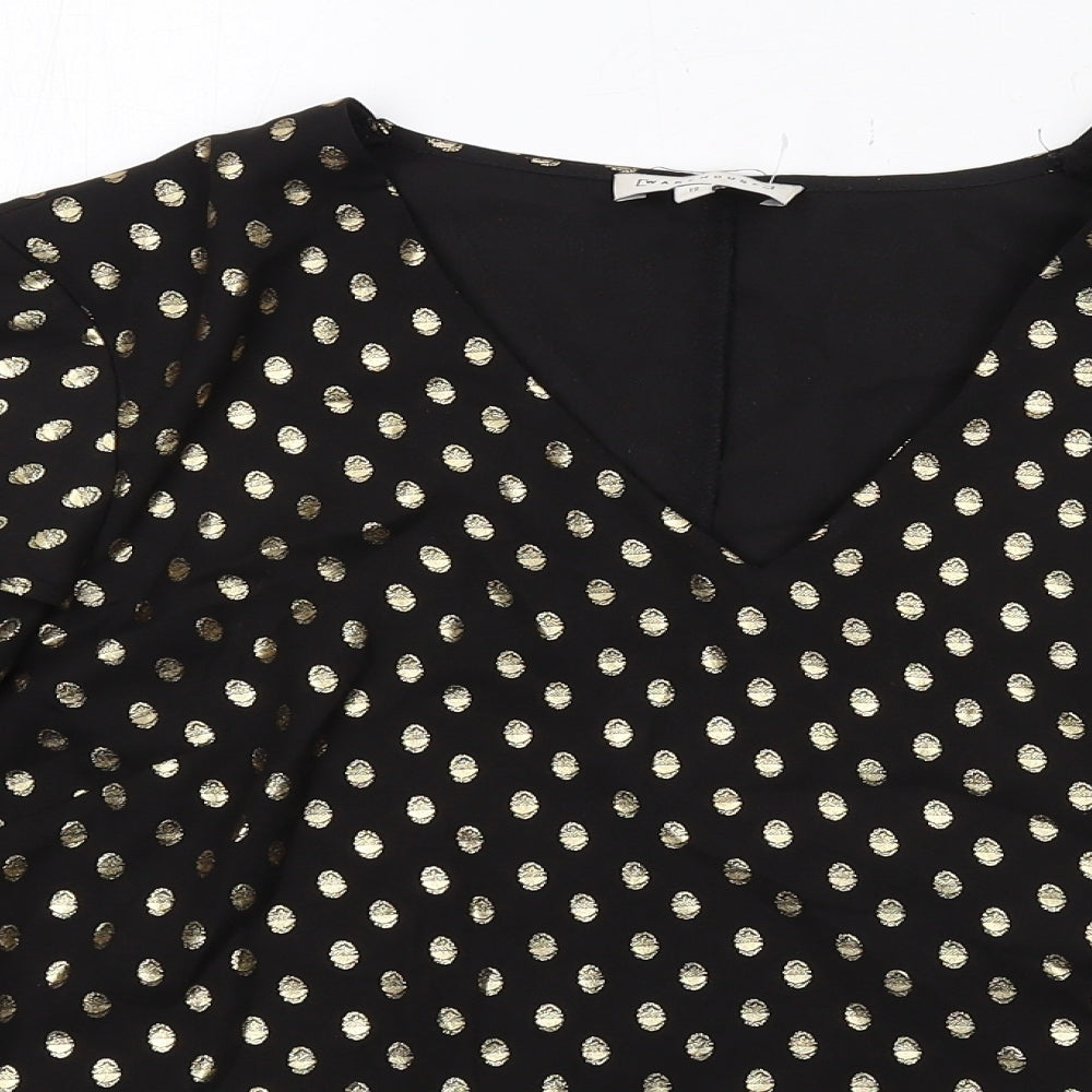 Womens UK Size 12 Warehouse Black Basic Blouse