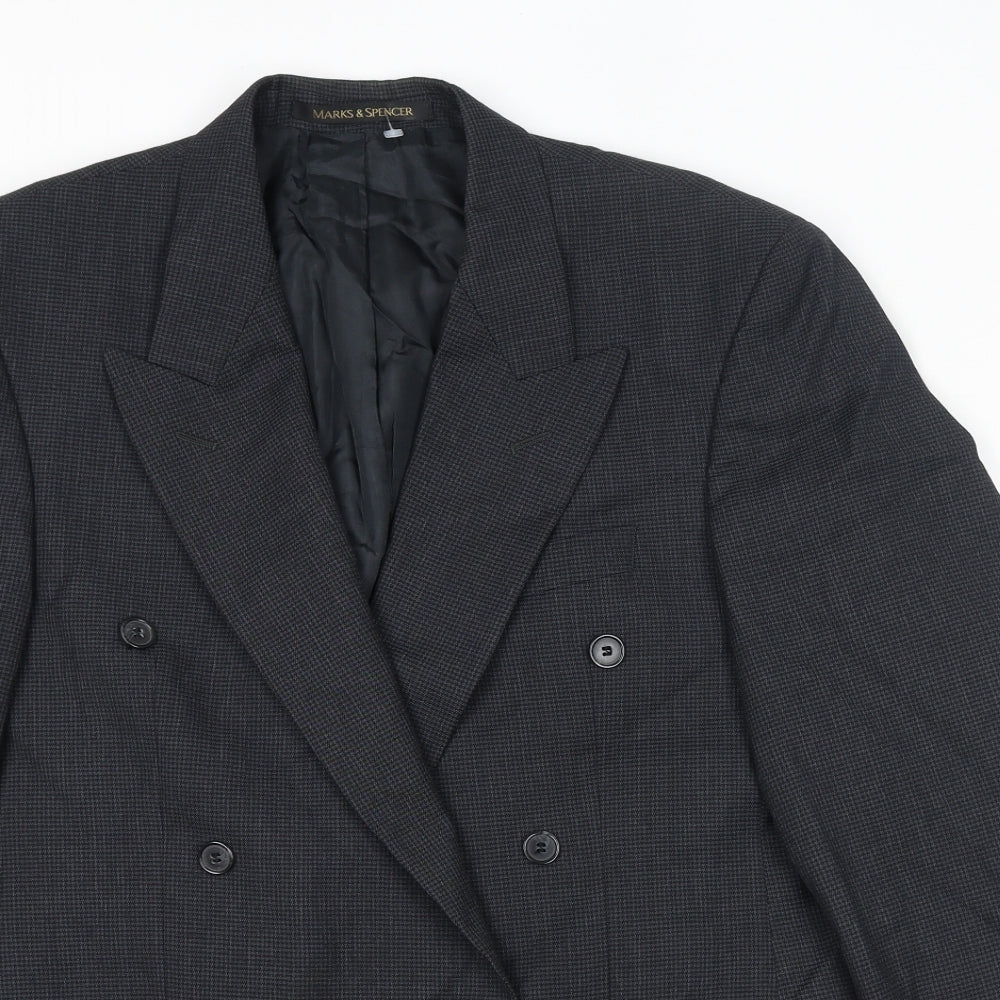 Mens UK Size 40 St Michael Regular Black Suit Jacket