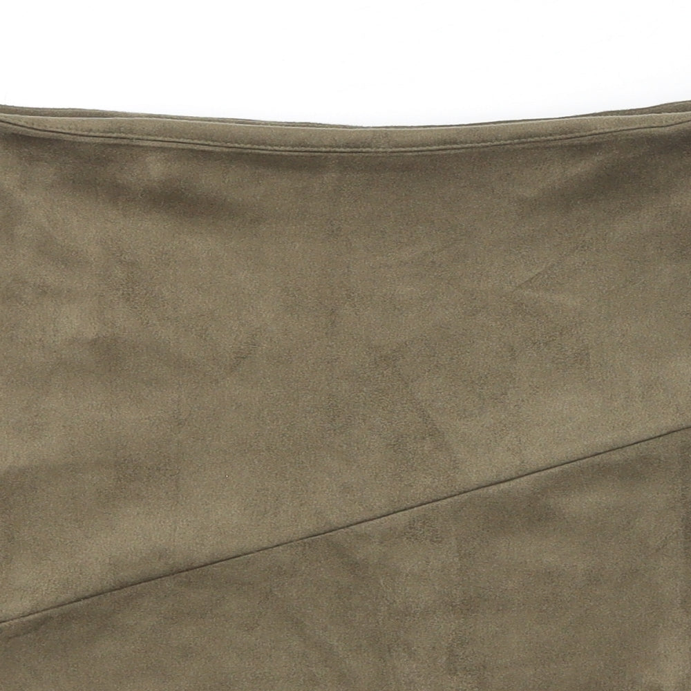 Missguided Womens Green Polyester Bandage Skirt Size 10 Zip