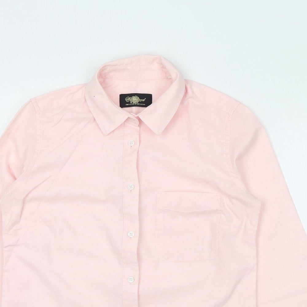 Westwood Womens Pink Cotton Basic Button-Up Size S Collared