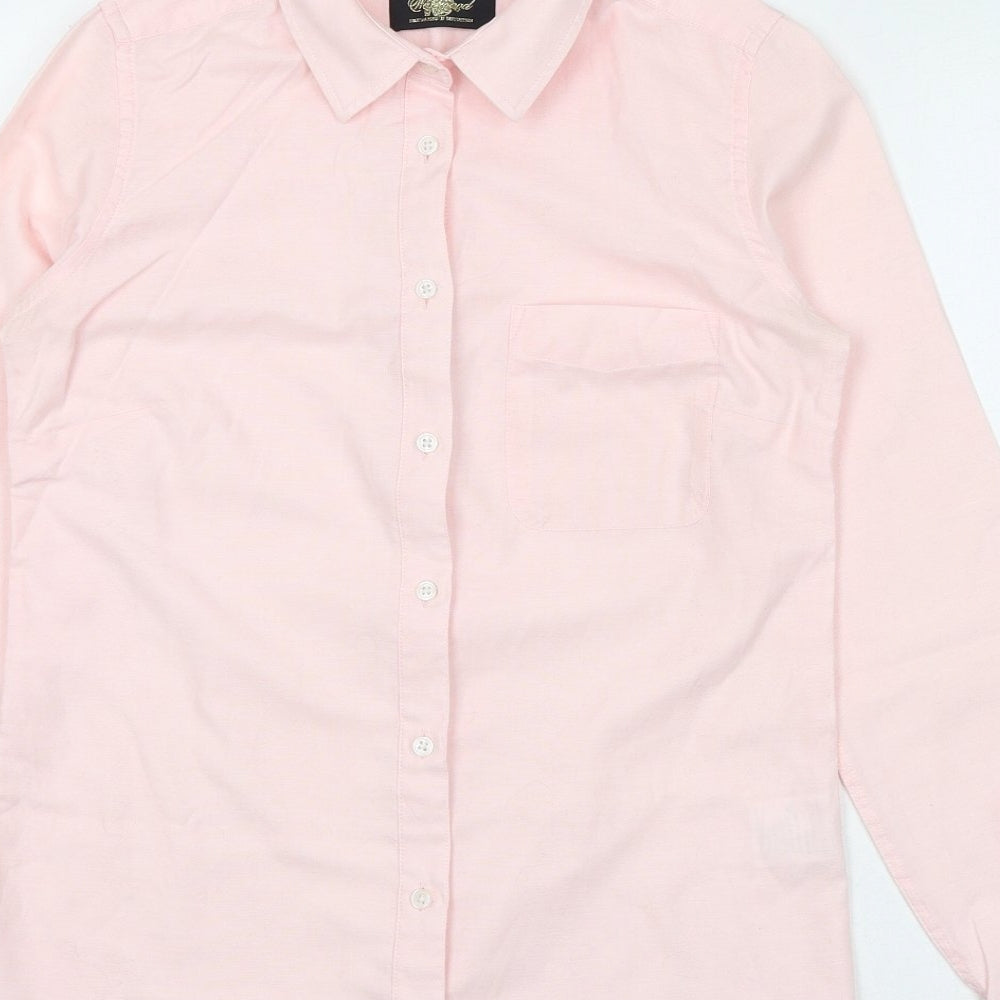 Westwood Womens Pink Cotton Basic Button-Up Size S Collared