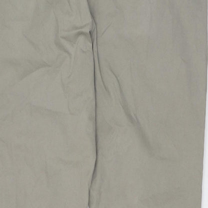 Marks and Spencer Mens Beige Cotton Chino Trousers Size 42 in L24 in Regular Zip