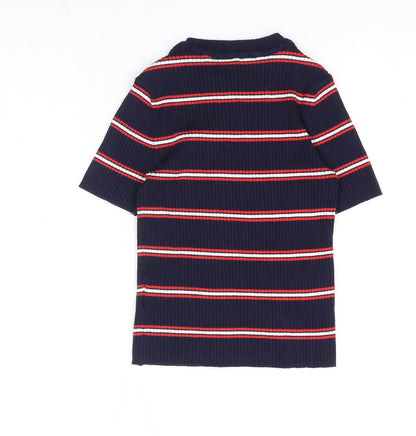 Womens UK Size XS Divided by H&M Blue Basic T-Shirt