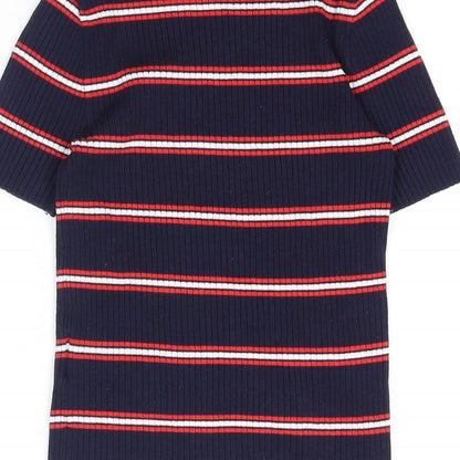 Womens UK Size XS Divided by H&M Blue Basic T-Shirt
