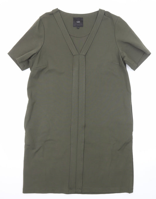 NEXT Womens Green Viscose Shift Size 14 V-Neck Pullover