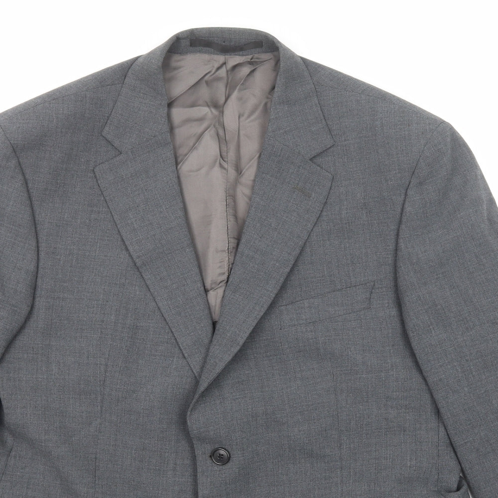 Marks and Spencer Mens Grey Polyester Jacket Suit Jacket Size 42 Regular