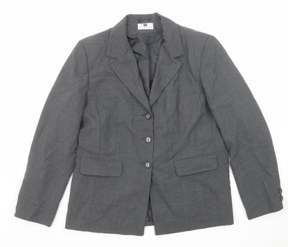 Additional front view of Paul Seperates women’s grey polyester jacket suit jacket, size UK 16