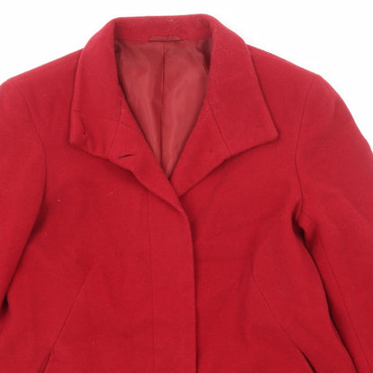 Womens UK Size 14 BHS Red Overcoat
