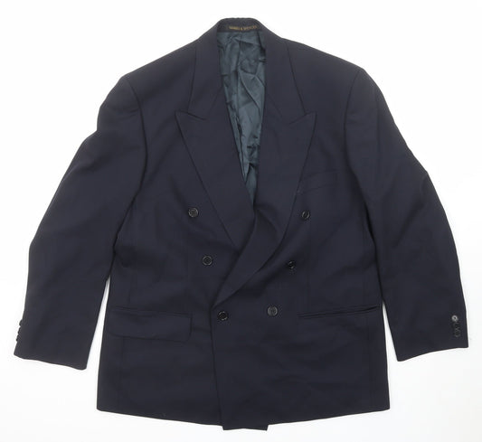 Mens UK Size 42 Marks and Spencer Regular Blue Suit Jacket