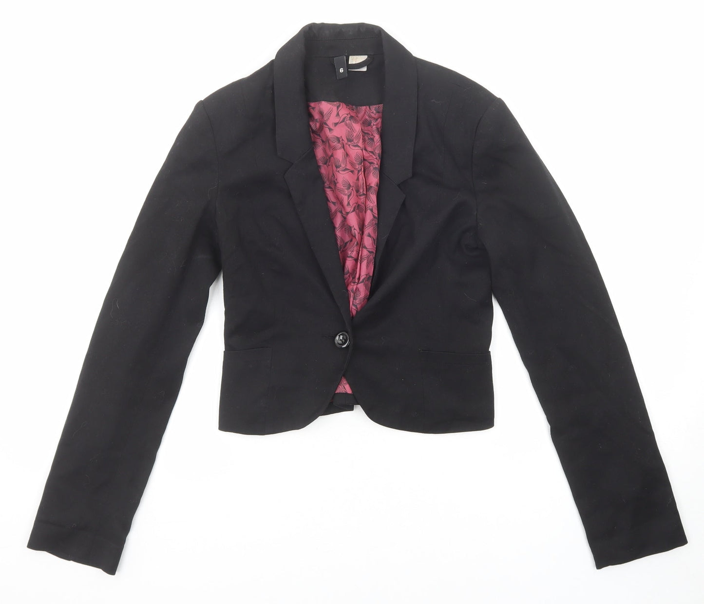 Divided by H&M Womens Black Jacket Blazer Size 6 Button