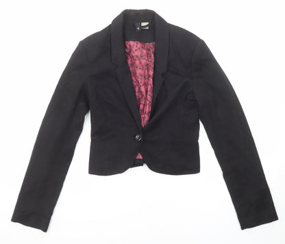 Divided by H&M Womens Black Jacket Blazer Size 6 Button