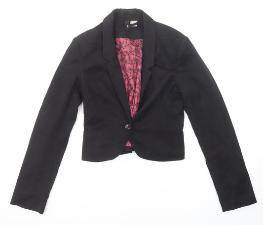 Divided by H&M Womens Black Jacket Blazer Size 6 Button