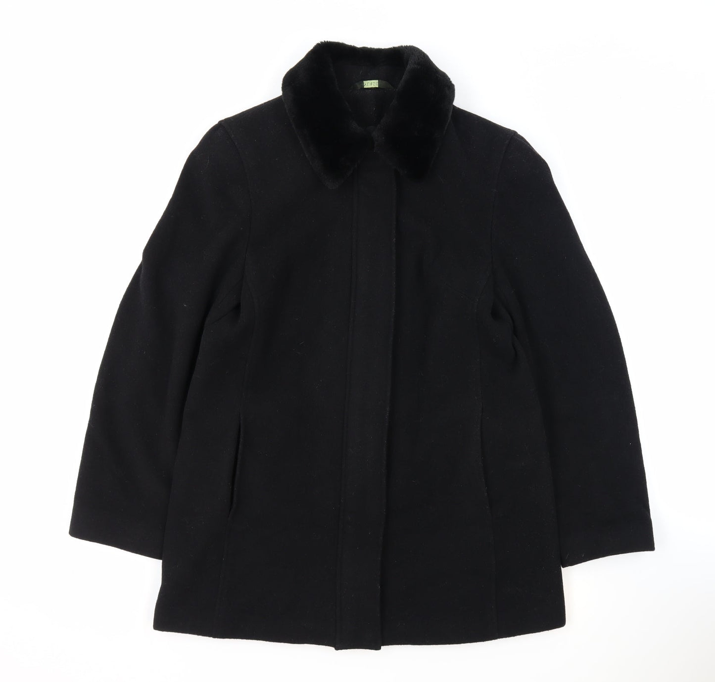 Womens UK Size 12 NuAge Black Overcoat