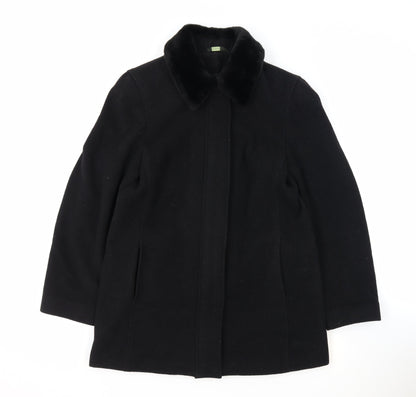 Womens UK Size 12 NuAge Black Overcoat