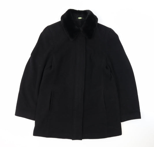 Womens UK Size 12 NuAge Black Overcoat