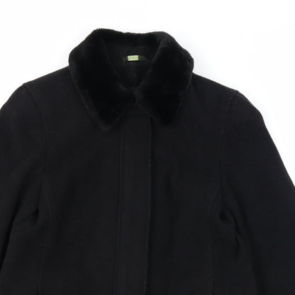Womens UK Size 12 NuAge Black Overcoat