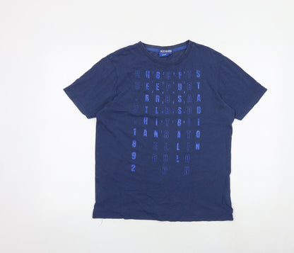 Hertha BSC Mens Blue Cotton T-Shirt Size S Round Neck