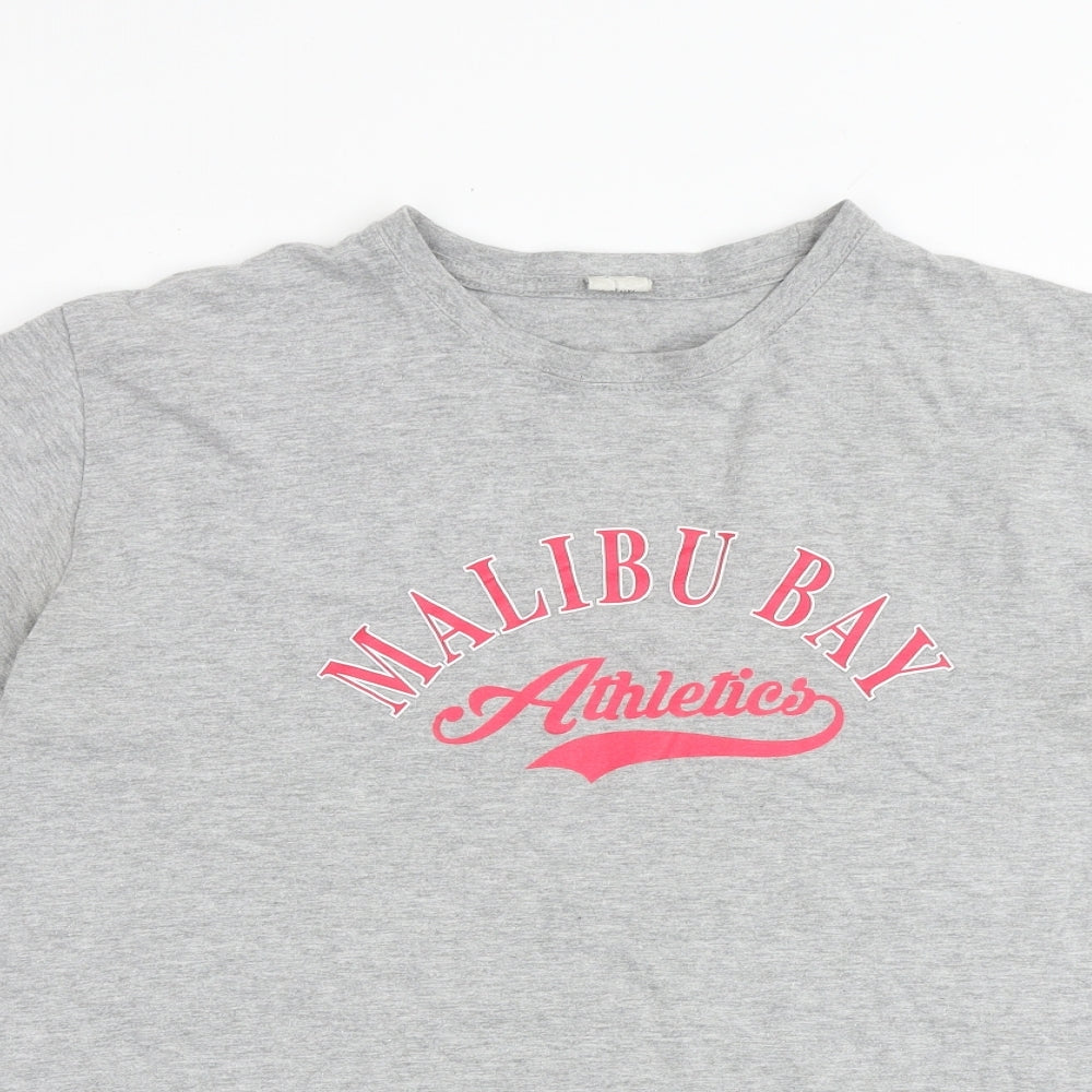 I SAW IT FIRST Womens Grey Polyester Basic T-Shirt Size M Round Neck - Malibu Bay Athletic