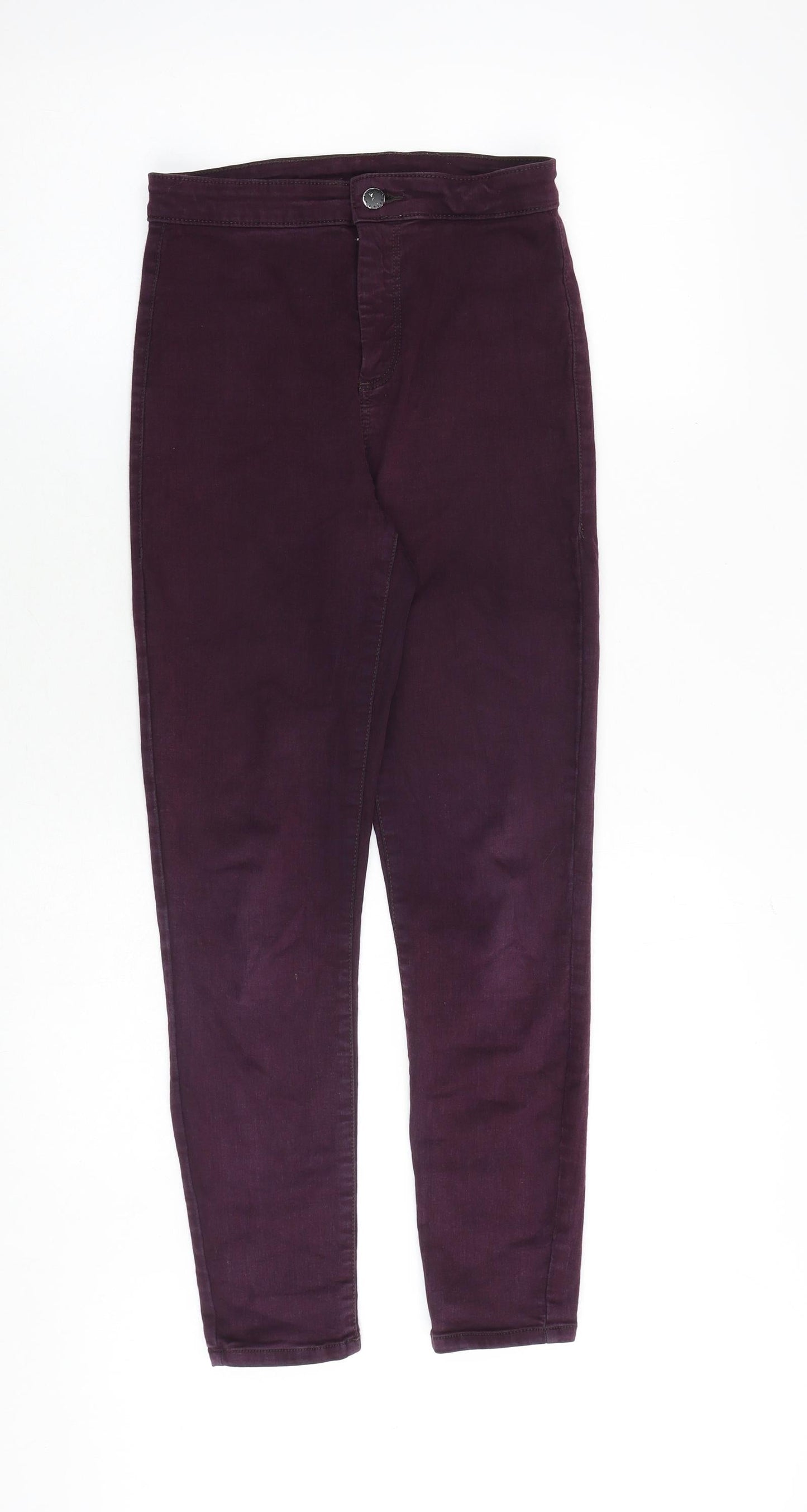 Topshop Womens Purple Cotton Skinny Jeans Size 26 in Regular Zip
