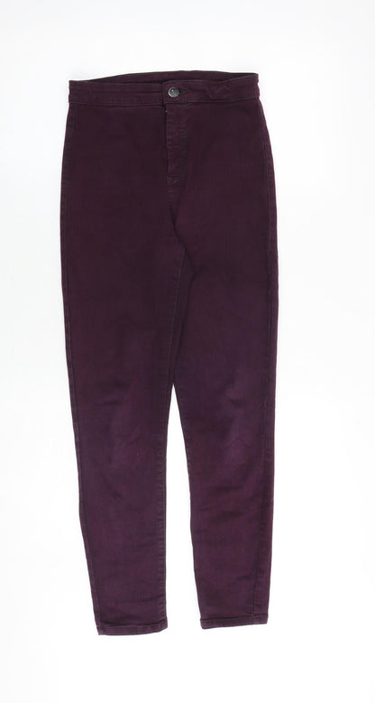Topshop Womens Purple Cotton Skinny Jeans Size 26 in Regular Zip