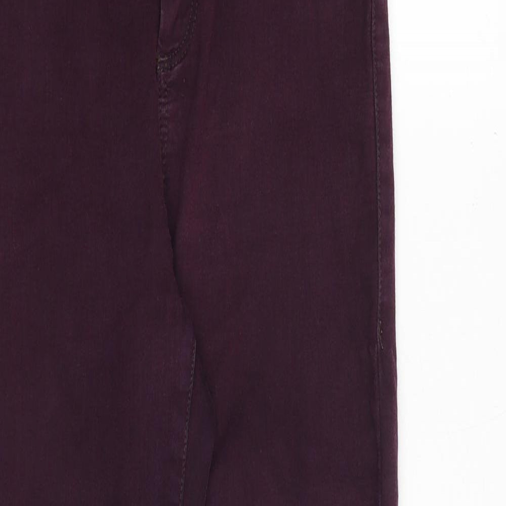 Topshop Womens Purple Cotton Skinny Jeans Size 26 in Regular Zip