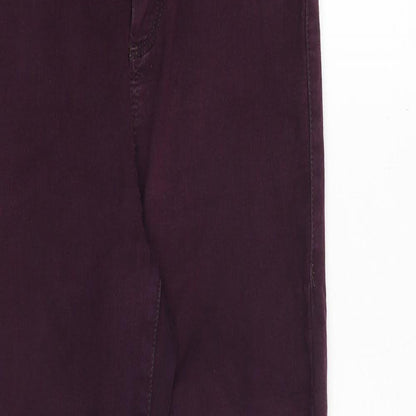 Topshop Womens Purple Cotton Skinny Jeans Size 26 in Regular Zip