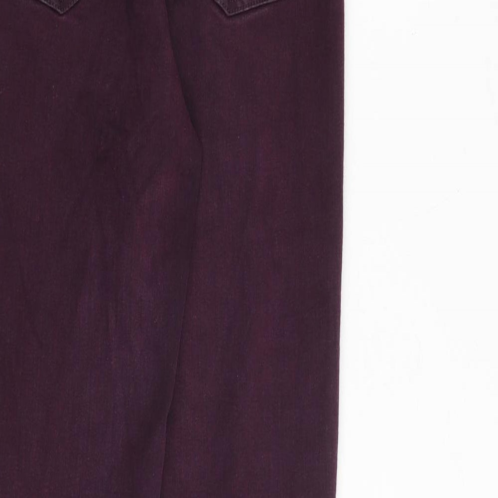 Topshop Womens Purple Cotton Skinny Jeans Size 26 in Regular Zip