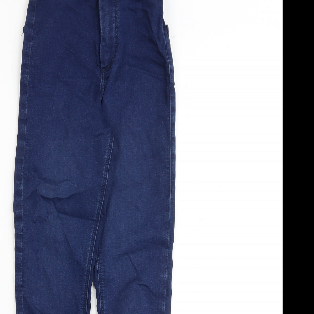 Topshop Womens Blue Cotton Skinny Jeans Size 24 in L28 in Regular Zip